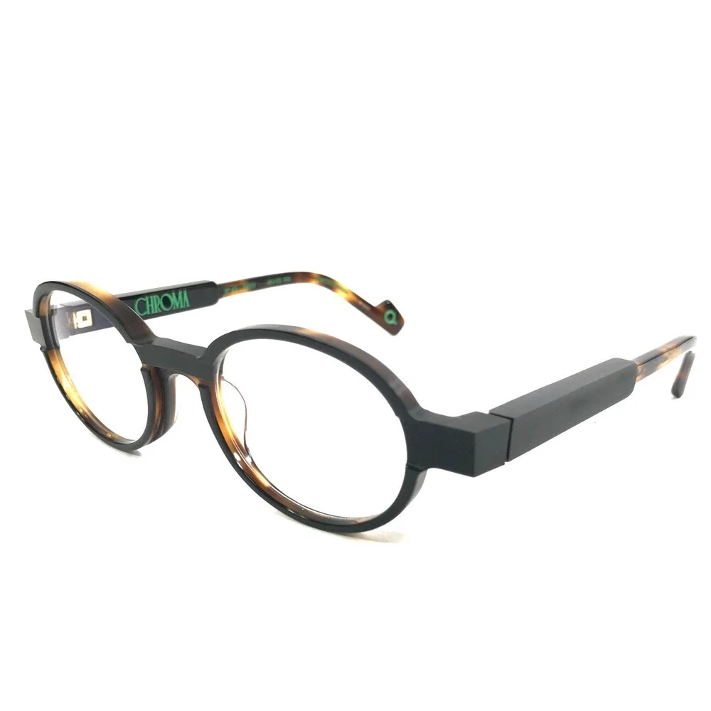 Etnia Barcelona Eyeglasses Frames CHROMA N43 BKHV Black Havana Brown 48-20-140